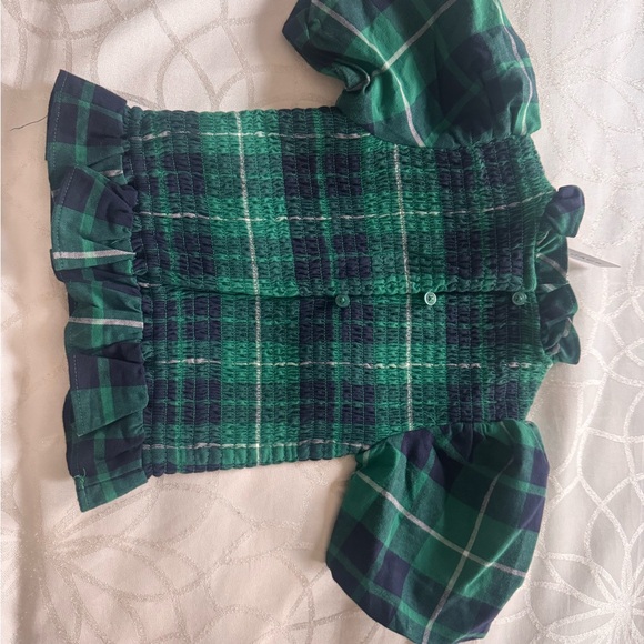 Janie and Jack Green and Black Plaid Apparel - Picture 6 of 6